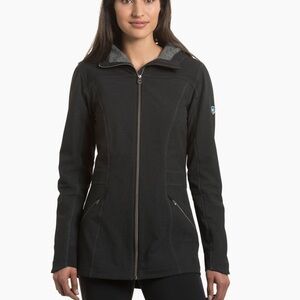 KUHL Klash Trench Jacket Women’s Medium Gray Softshell Hooded Coat
